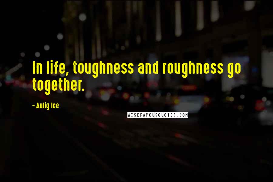 Auliq Ice Quotes: In life, toughness and roughness go together.