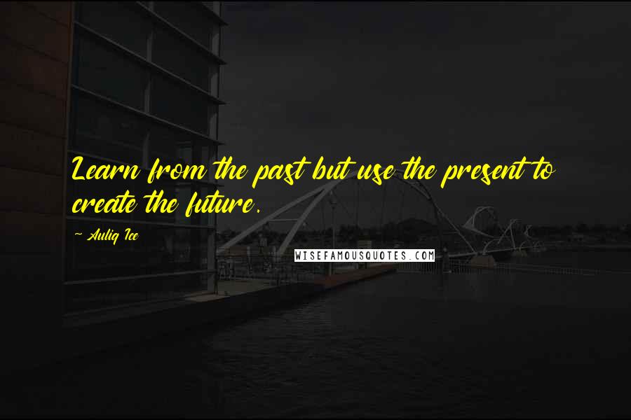 Auliq Ice Quotes: Learn from the past but use the present to create the future.