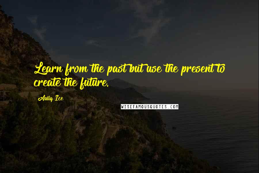 Auliq Ice Quotes: Learn from the past but use the present to create the future.