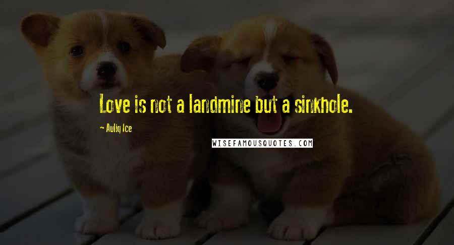 Auliq Ice Quotes: Love is not a landmine but a sinkhole.