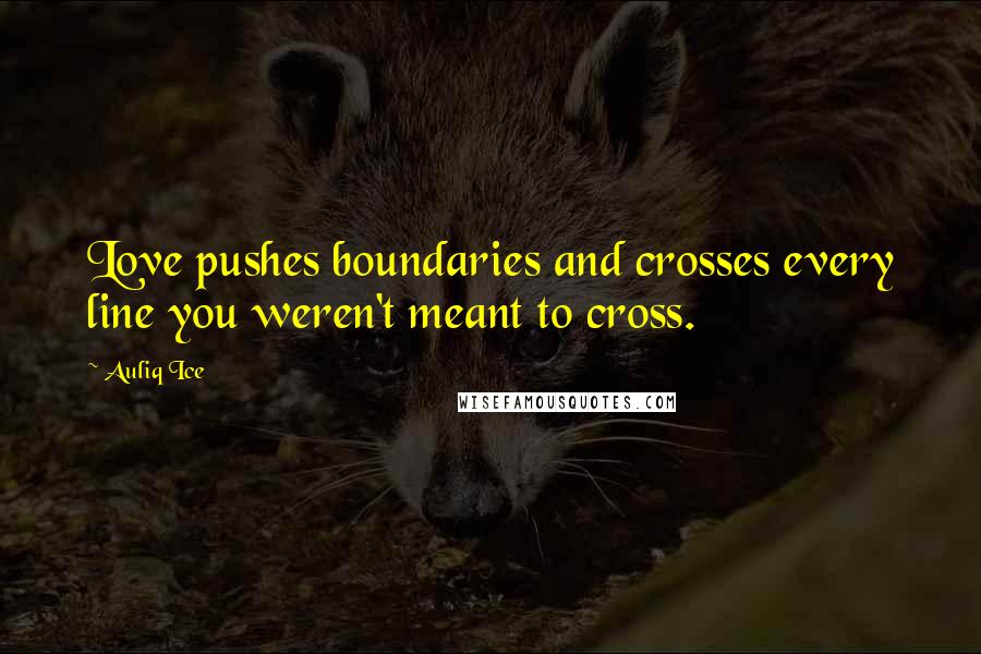 Auliq Ice Quotes: Love pushes boundaries and crosses every line you weren't meant to cross.