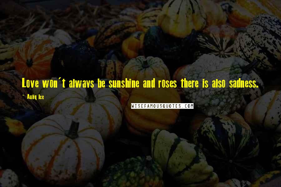 Auliq Ice Quotes: Love won't always be sunshine and roses there is also sadness.