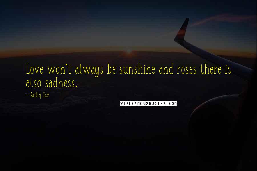 Auliq Ice Quotes: Love won't always be sunshine and roses there is also sadness.