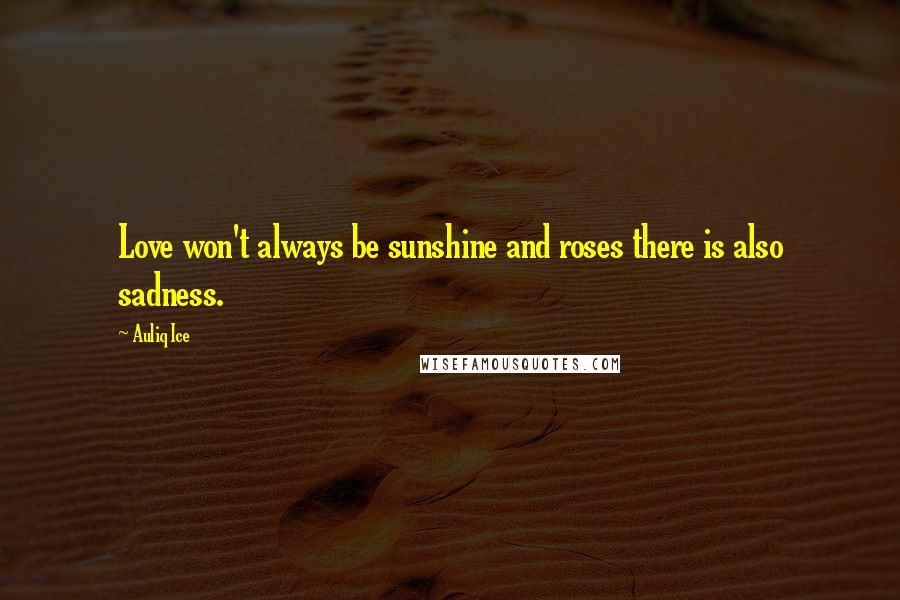 Auliq Ice Quotes: Love won't always be sunshine and roses there is also sadness.