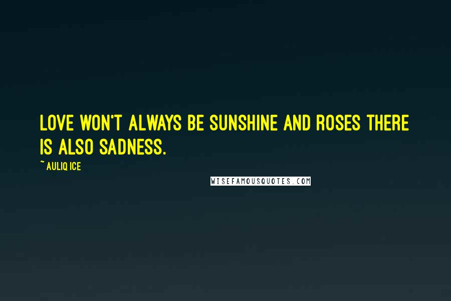 Auliq Ice Quotes: Love won't always be sunshine and roses there is also sadness.