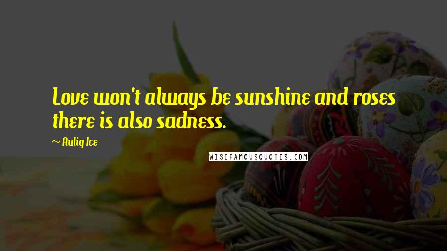 Auliq Ice Quotes: Love won't always be sunshine and roses there is also sadness.