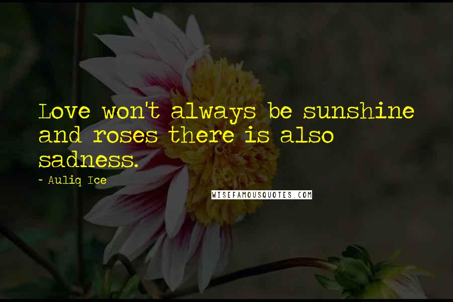 Auliq Ice Quotes: Love won't always be sunshine and roses there is also sadness.