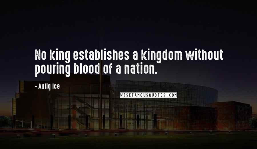 Auliq Ice Quotes: No king establishes a kingdom without pouring blood of a nation.