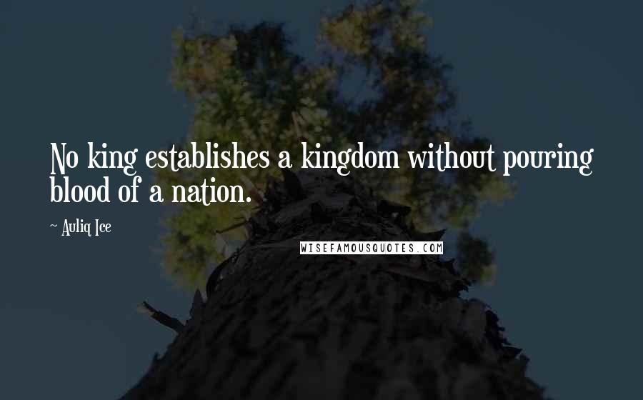 Auliq Ice Quotes: No king establishes a kingdom without pouring blood of a nation.