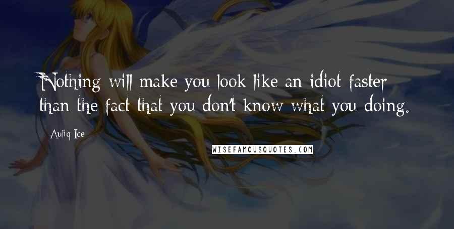 Auliq Ice Quotes: Nothing will make you look like an idiot faster than the fact that you don't know what you doing.