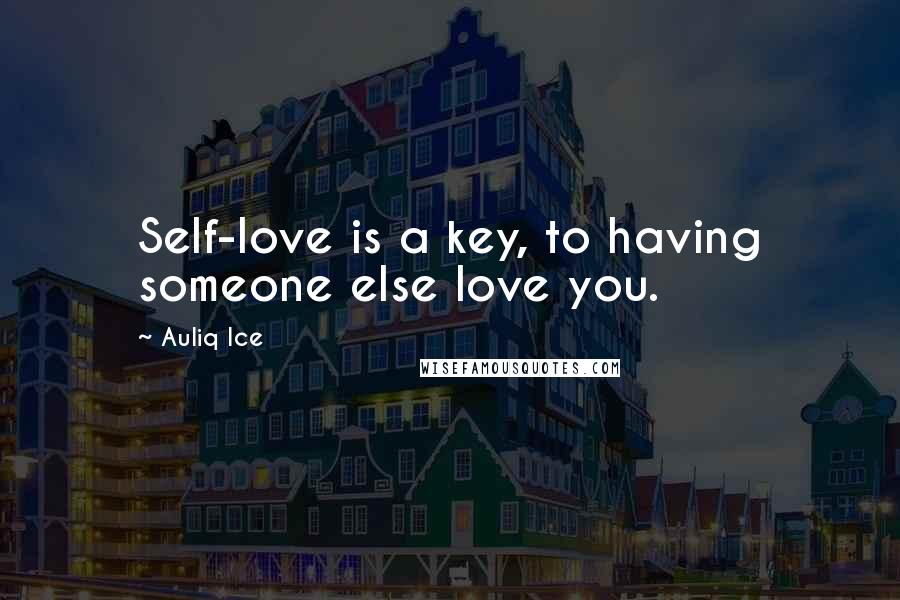 Auliq Ice Quotes: Self-love is a key, to having someone else love you.