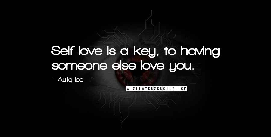 Auliq Ice Quotes: Self-love is a key, to having someone else love you.