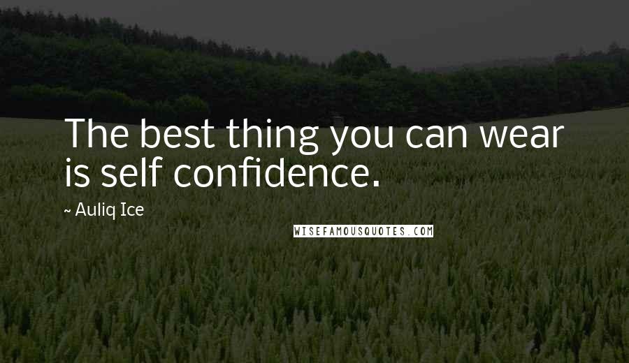 Auliq Ice Quotes: The best thing you can wear is self confidence.