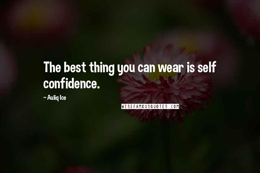 Auliq Ice Quotes: The best thing you can wear is self confidence.