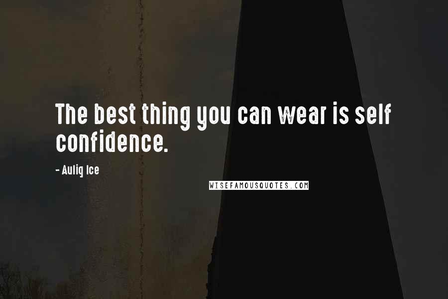 Auliq Ice Quotes: The best thing you can wear is self confidence.