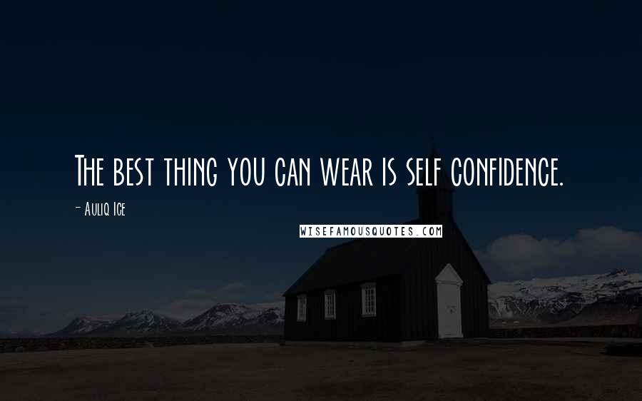 Auliq Ice Quotes: The best thing you can wear is self confidence.