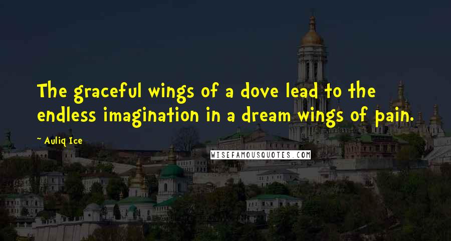 Auliq Ice Quotes: The graceful wings of a dove lead to the endless imagination in a dream wings of pain.