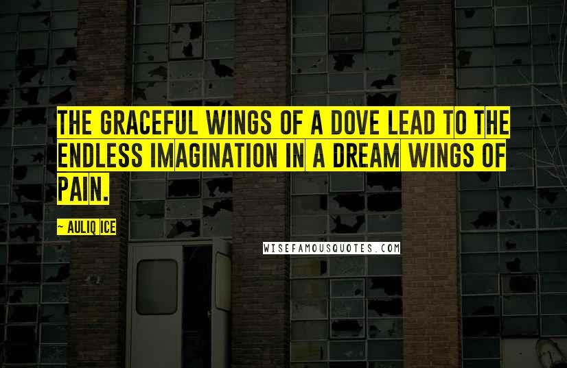 Auliq Ice Quotes: The graceful wings of a dove lead to the endless imagination in a dream wings of pain.