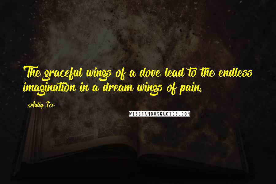 Auliq Ice Quotes: The graceful wings of a dove lead to the endless imagination in a dream wings of pain.