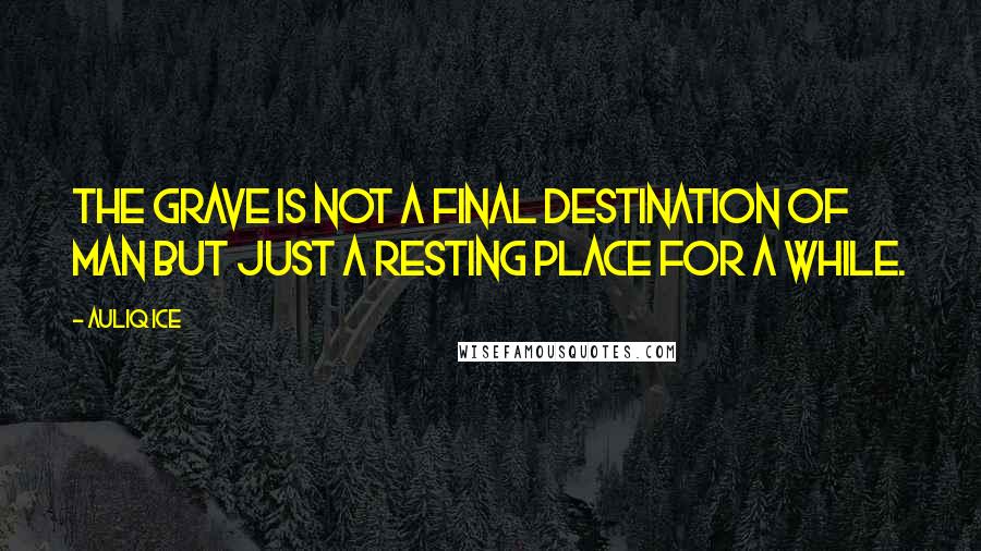 Auliq Ice Quotes: The grave is not a final destination of man but just a resting place for a while.