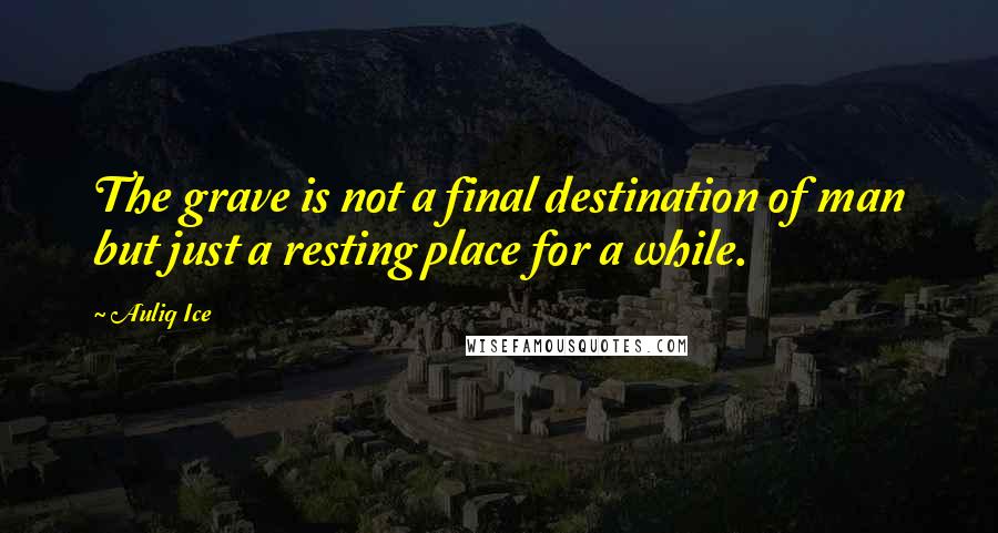 Auliq Ice Quotes: The grave is not a final destination of man but just a resting place for a while.