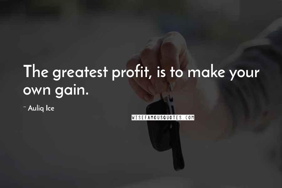 Auliq Ice Quotes: The greatest profit, is to make your own gain.