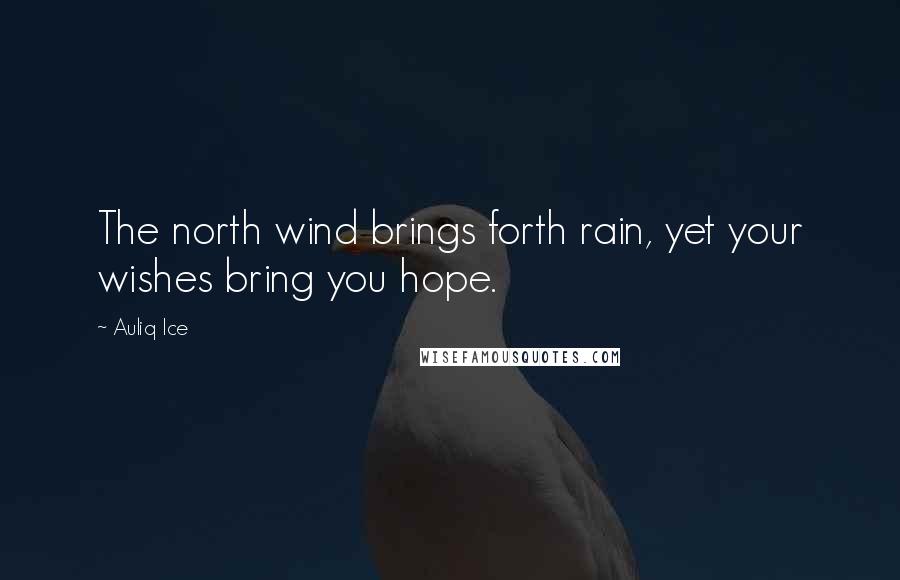 Auliq Ice Quotes: The north wind brings forth rain, yet your wishes bring you hope.