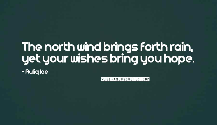 Auliq Ice Quotes: The north wind brings forth rain, yet your wishes bring you hope.