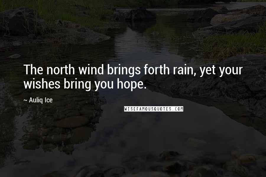 Auliq Ice Quotes: The north wind brings forth rain, yet your wishes bring you hope.