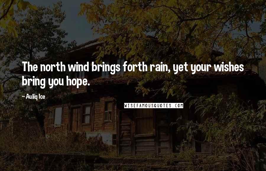 Auliq Ice Quotes: The north wind brings forth rain, yet your wishes bring you hope.