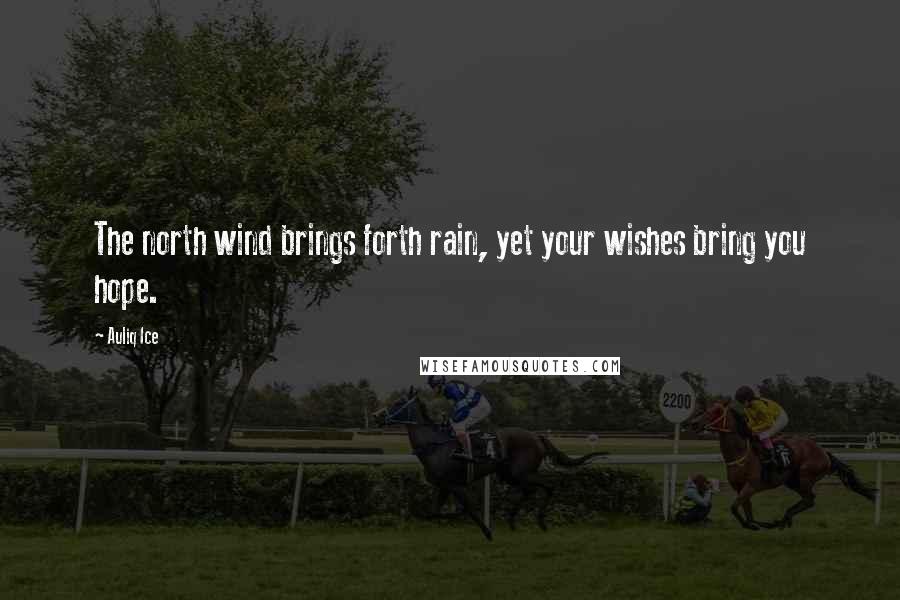 Auliq Ice Quotes: The north wind brings forth rain, yet your wishes bring you hope.