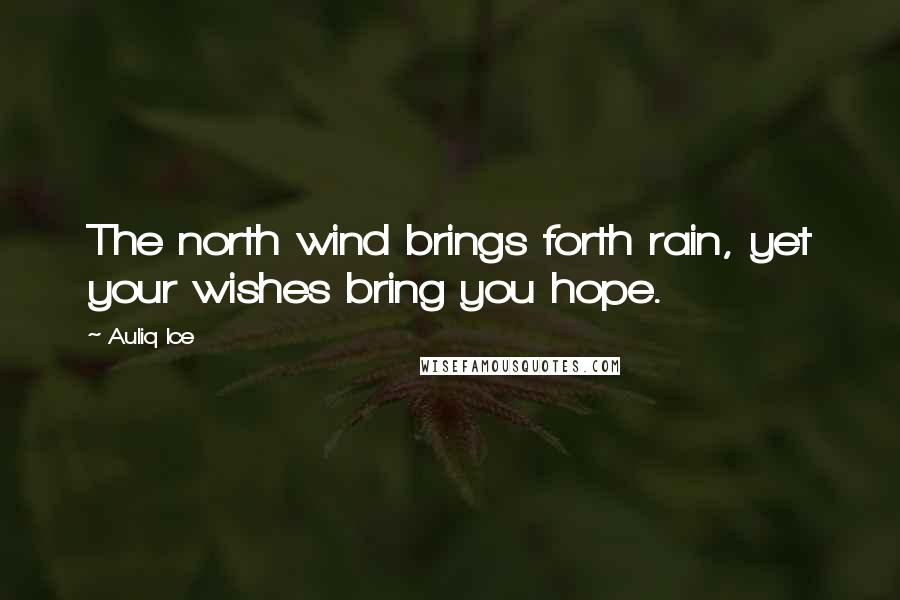 Auliq Ice Quotes: The north wind brings forth rain, yet your wishes bring you hope.