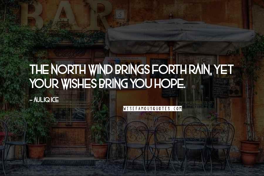 Auliq Ice Quotes: The north wind brings forth rain, yet your wishes bring you hope.