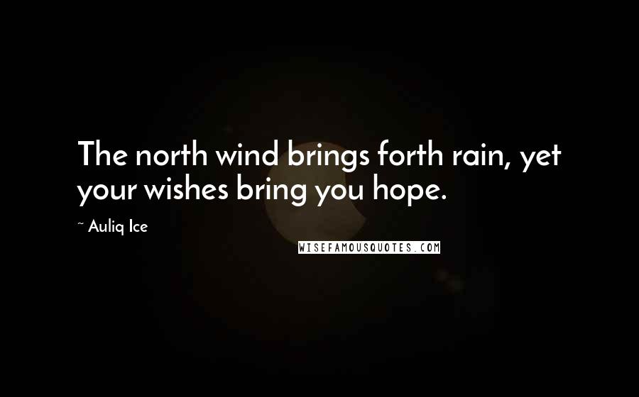 Auliq Ice Quotes: The north wind brings forth rain, yet your wishes bring you hope.