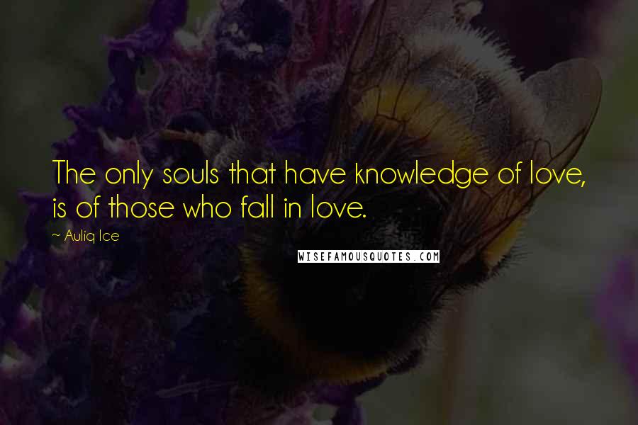 Auliq Ice Quotes: The only souls that have knowledge of love, is of those who fall in love.