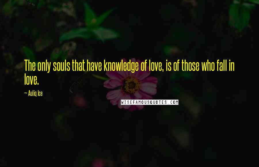 Auliq Ice Quotes: The only souls that have knowledge of love, is of those who fall in love.