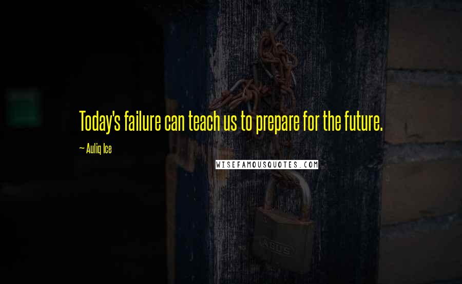 Auliq Ice Quotes: Today's failure can teach us to prepare for the future.