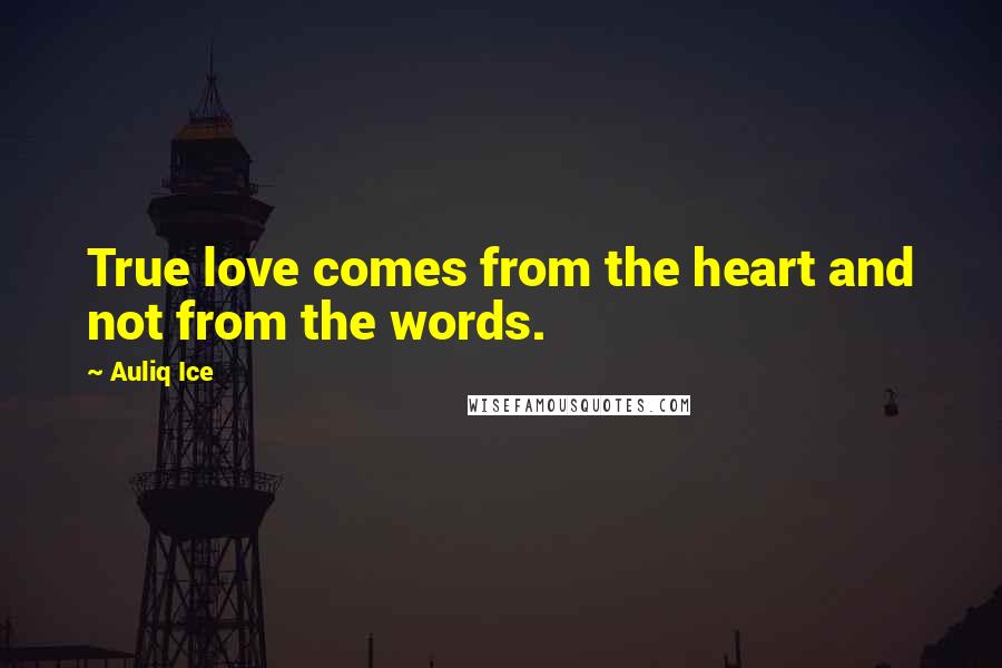 Auliq Ice Quotes: True love comes from the heart and not from the words.