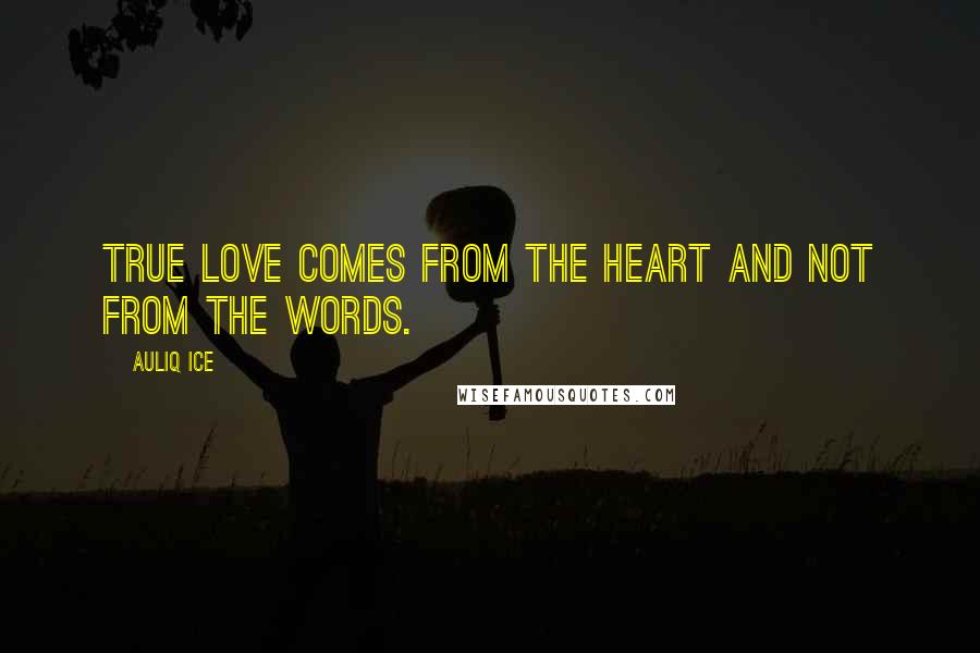 Auliq Ice Quotes: True love comes from the heart and not from the words.