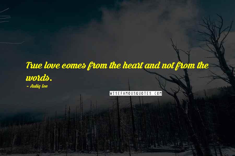 Auliq Ice Quotes: True love comes from the heart and not from the words.