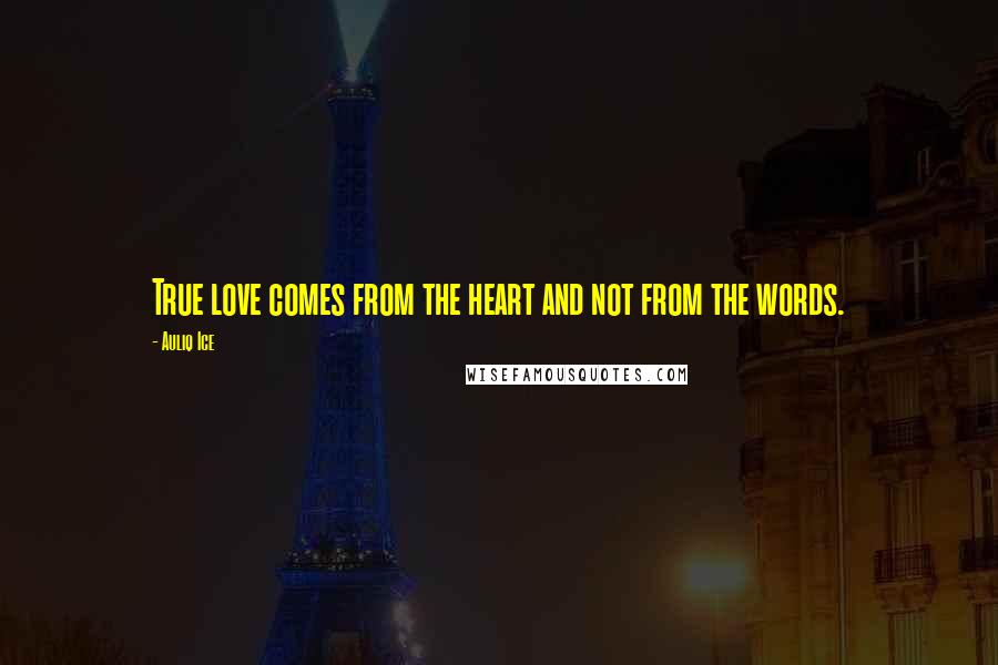 Auliq Ice Quotes: True love comes from the heart and not from the words.