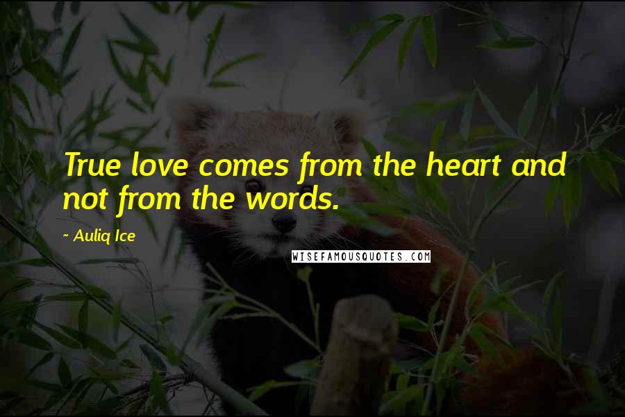 Auliq Ice Quotes: True love comes from the heart and not from the words.