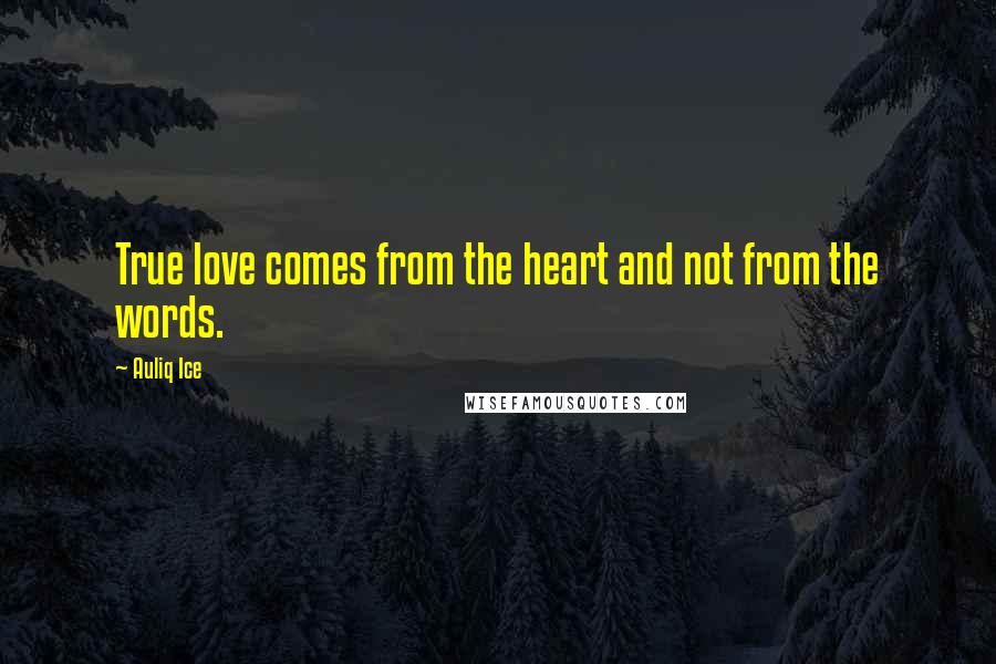 Auliq Ice Quotes: True love comes from the heart and not from the words.