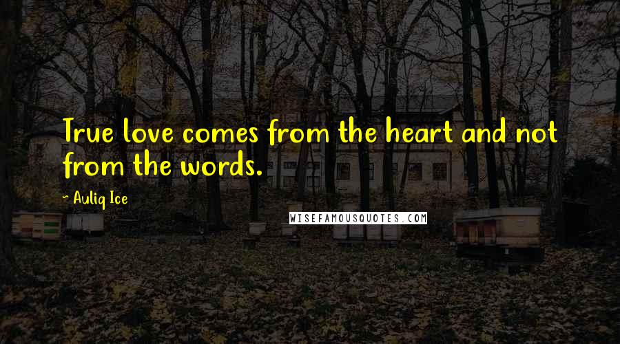 Auliq Ice Quotes: True love comes from the heart and not from the words.