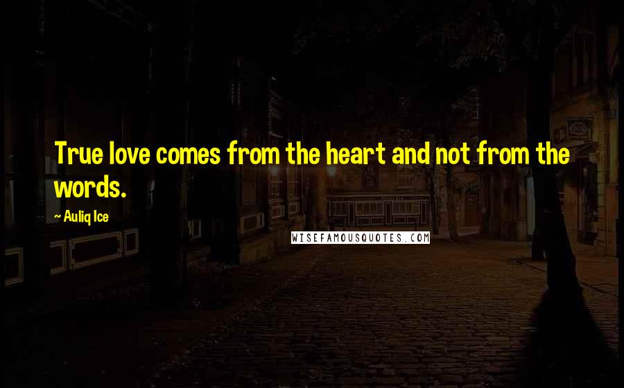 Auliq Ice Quotes: True love comes from the heart and not from the words.