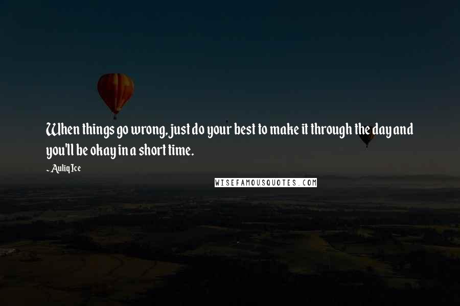 Auliq Ice Quotes: When things go wrong, just do your best to make it through the day and you'll be okay in a short time.