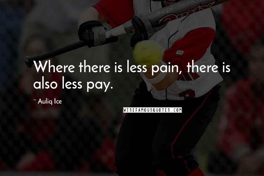 Auliq Ice Quotes: Where there is less pain, there is also less pay.