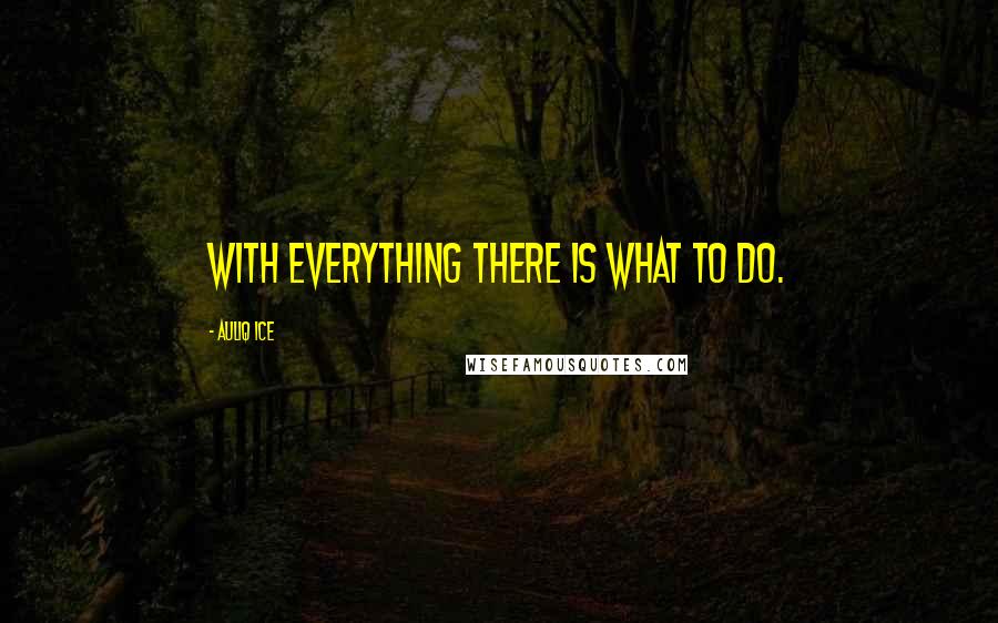 Auliq Ice Quotes: With everything there is what to do.