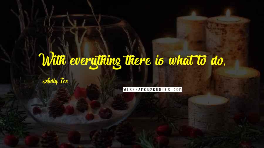 Auliq Ice Quotes: With everything there is what to do.