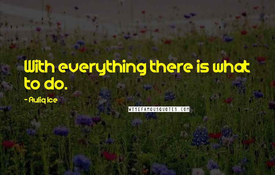 Auliq Ice Quotes: With everything there is what to do.